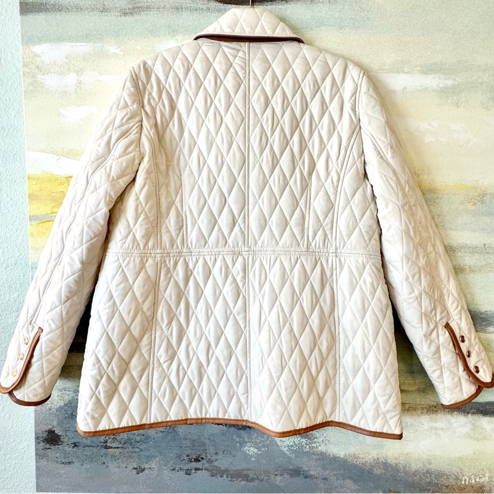 Chico’s Quilted Mid-Length Barn Jacket Natural Cream L(12) - Picture 7 of 15